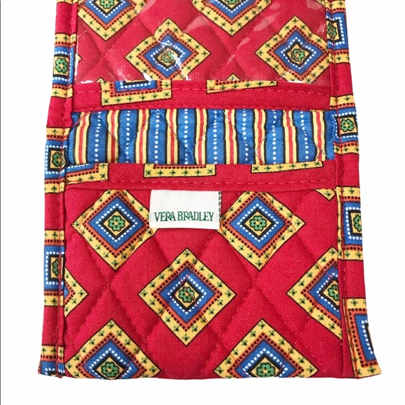 Vera Bradley Pocket Wallet Villa Red Diamond New - Picture 6 of 9